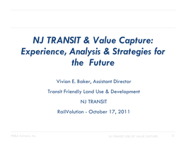 NJ TRANSIT…Value Capture Through Joint Development – the Highlands at Morristown