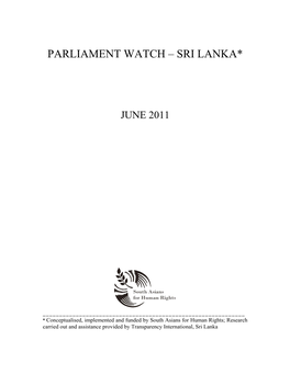 Parliament Watch – Sri Lanka*