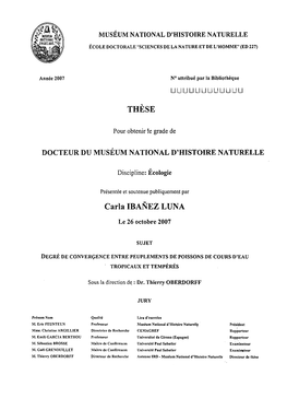 Degré De Convergence Entre Peuplements De Poissons De Cours D'eau Tropicaux Et Tempérés