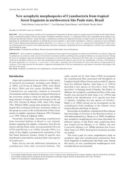 New Aerophytic Morphospecies of Cyanobacteria from Tropical Forest