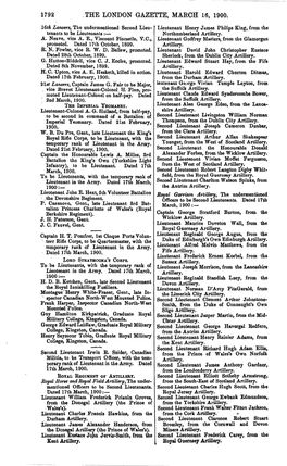 1792 the London Gazette, March 16, 1900