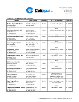 Previous Work History Updated Jan 2016.Xls 22345 La Palma Ave