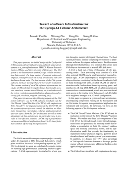 Toward a Software Infrastructure for the Cyclops-64 Cellular Architecture