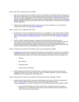 SQL Server Analysis Services (SSAS)?