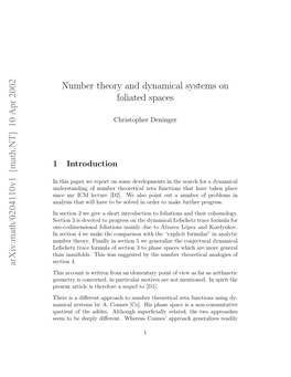 Number Theory and Dynamical Systems on Foliated Spaces