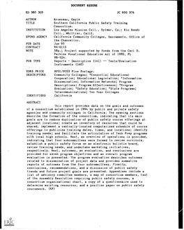 Program Descriptions; Program Effectiveness; *Program Evaluation; *Safety Education; *State Programs; Telecommunications; Two Year Colleges IDENTIFIERS California