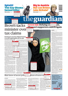 Brown Sacks Minister Over Tax Claims