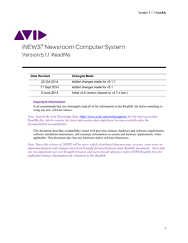 Avid Inews V5.1.1 Readme