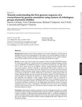 Towards Understanding the First Genome Sequence of A