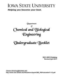 Chemical and Biological Engineering Undergraduate Booklet