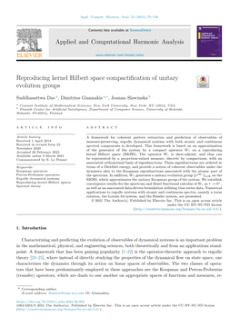 Reproducing Kernel Hilbert Space Compactiﬁcation of Unitary Evolution Groups