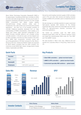 Company Fact Sheet 2Q 2019