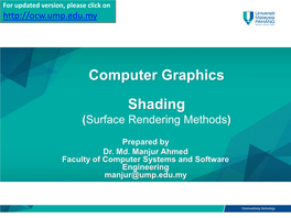 Computer Graphics Shading