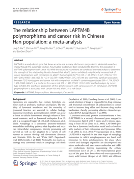 The Relationship Between LAPTM4B Polymorphisms and Cancer Risk In