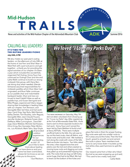 TRAILS of the Mid-Hudson Chapter of the Adirondack Mountain Club ADK Summer 2016