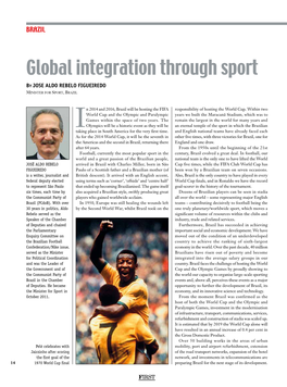 Global Integration Through Sport by Jose Aldo Rebelo Figueiredo Minister for Sport, Brazil