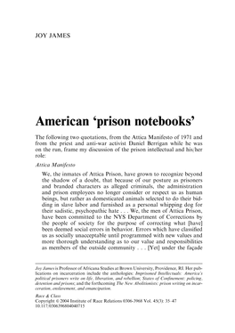 American 'Prison Notebooks'