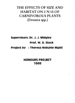 The Effects of Size and Habitat on Delta N-15 of Carnivorous Plants