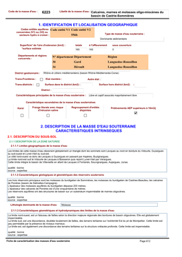 6223 1. Identification Et Localisation Geographique