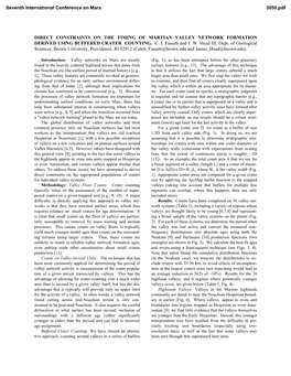 Direct Constraints on the Timing of Martian Valley Network Formation Derived Using Buffered Crater Counting