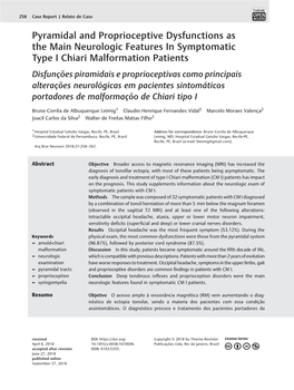 Pyramidal and Proprioceptive Dysfunctions As the Main