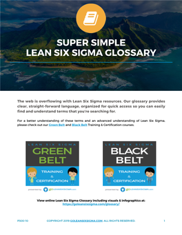 Super Simple Lean Six Sigma Glossary