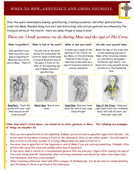 There Are 3 Body Postures We Do During Mass and the Sign of the Cross