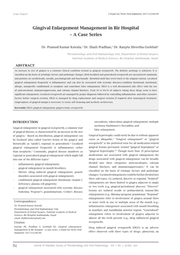 Gingival Enlargement Management in Bir Hospital – a Case Series