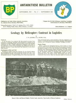 ANTARKTIESE . BULLETIN Geology by Helicopter: Tontrast In