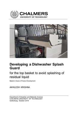 Developing a Dishwasher Splash Guard for the Top Basket to Avoid Splashing of Residual Liquid