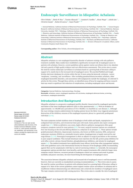 Endoscopic Surveillance in Idiopathic Achalasia