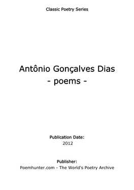 Antônio Gonçalves Dias - Poems