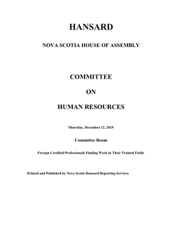 Committee on Human Resources
