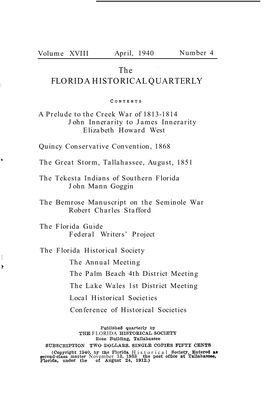 The Florida Historical Quarterly