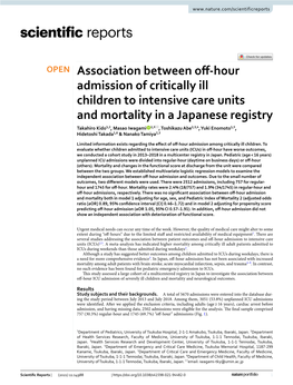 Association Between Off-Hour Admission of Critically Ill Children To