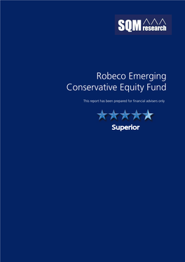 Robeco Emerging Conservative Equity Fund