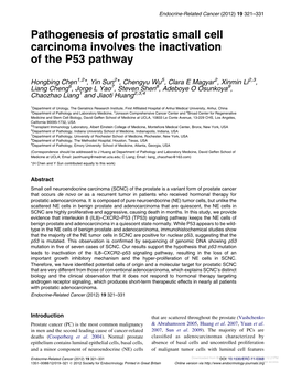 Pathogenesis of Prostatic Small Cell Carcinoma Involves the Inactivation of the P53 Pathway