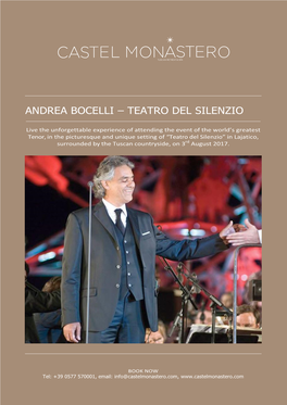 Andrea Bocelli – Teatro Del Silenzio