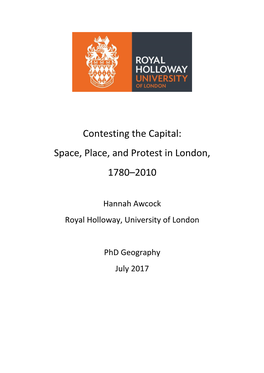 Space, Place, and Protest in London, 1780–2010