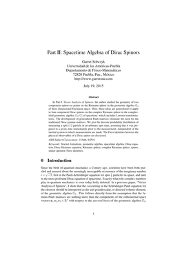 Spacetime Algebra of Dirac Spinors