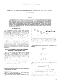 8. Growth of Accretionary Wedges Off Vancouver Island and Oregon1