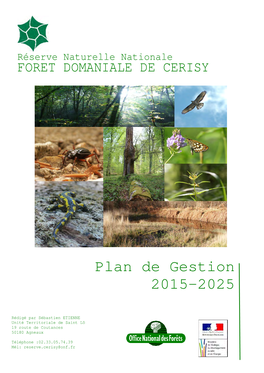 Plan De Gestion 2015-2025 De La RNN De La Forêt Domaniale De Ceris