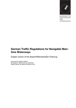 German Traffic Regulations for Navigable Mari- Time Waterways