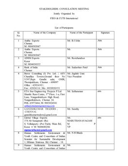 STAKEHOLDERS CONSULATION MEETING Jointly Organized by FIEO & CUTS International