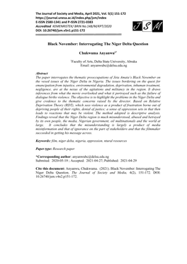 Black November: Interrogating the Niger Delta Question