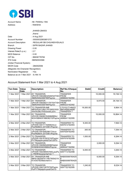 Account Statement from 1 Mar 2021 to 4 Aug 2021