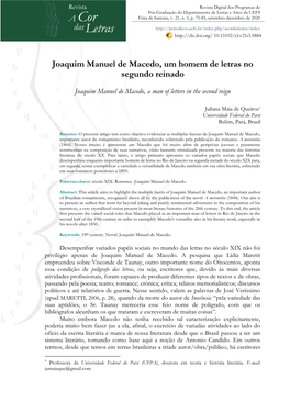 Joaquim Manuel De Macedo, Um Homem De Letras No Segundo Reinado