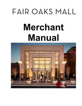 Fair Oaks Merchant Manual