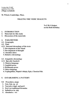 Tracing Vedic Dialects