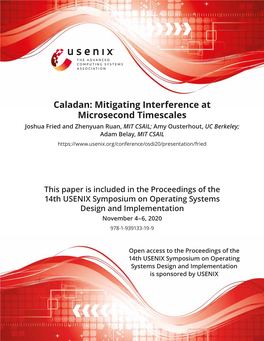 Caladan: Mitigating Interference at Microsecond Timescales